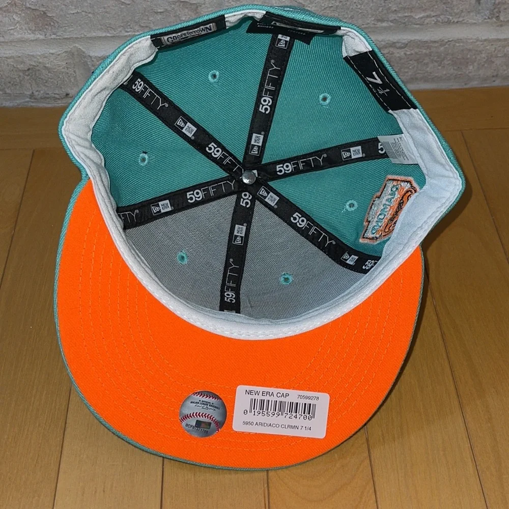 New Era 59Fifty Arizona Diamondbacks Fitted Hat Size 7 1/4  Orange UV Side Patch - Picture 4 of 5